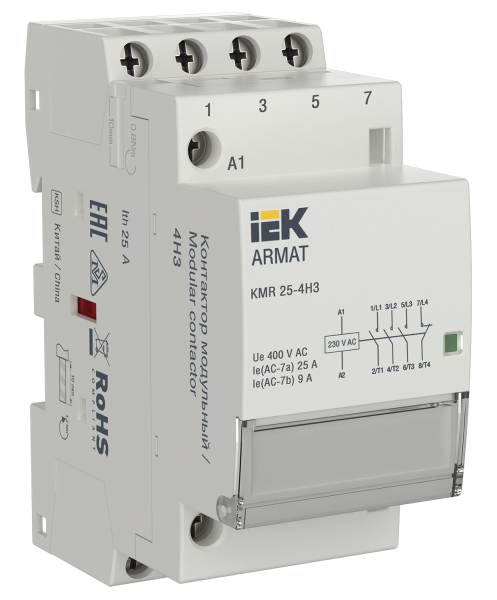 Контактор модульный KMR 25А 230В AC 4НЗ ARMAT IEK