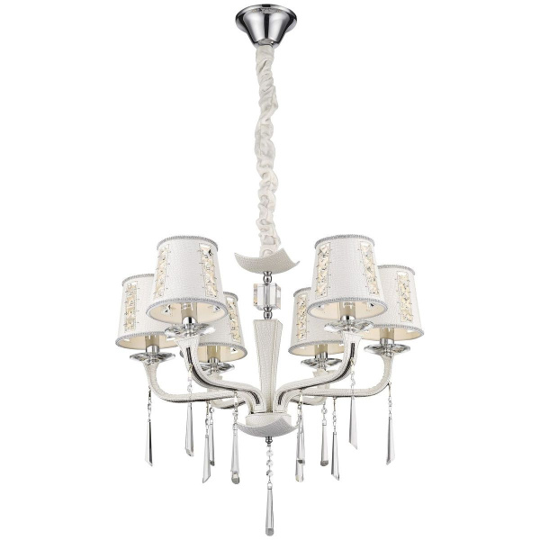 Люстра подвесная Белый/Белый, Прозрачный E14 6*40Вт WE392.06.003 WERTMARK