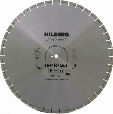 Диск алмазный отрезной 800*25,4*12 Hard Materials Лазер HM117 Hilberg