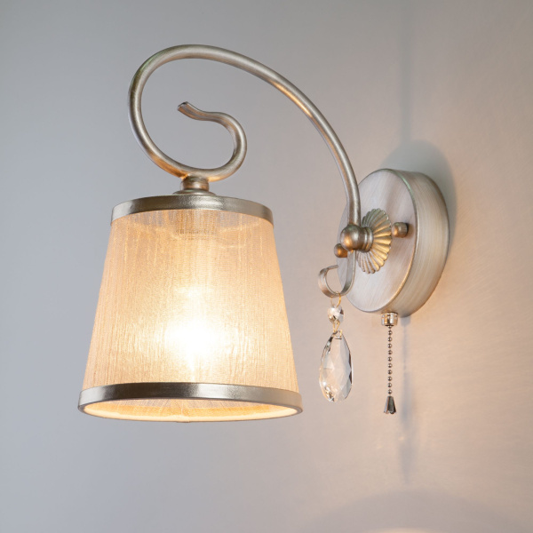 Бра с абажуром 1*E14 40Вт серебряный IP20 Liona (60065/1 серебро) Eurosvet