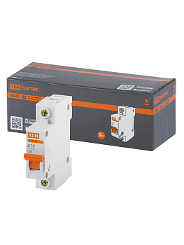 Выключатель автоматический ВА МОД ВА47-63 1П 16А 4,5кА В TDM