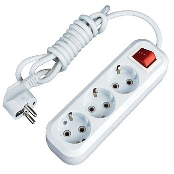 Удлинитель "Эксперт" 3 гнезда 2 метра 16А/3,5кВт с выключателем и заземлением ПВС 3х1 PROxima EKF