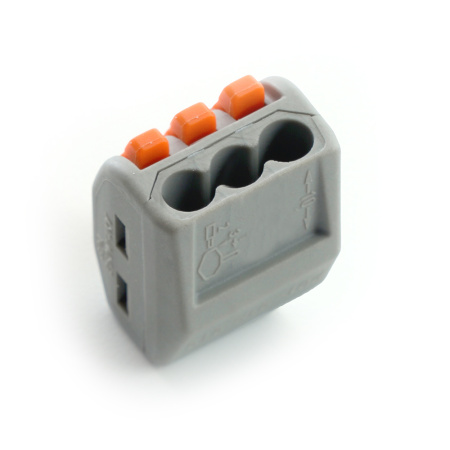 Клемма строительно-монтажная 3-проводная STEKKER, LD222-413