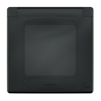 INSPIRIA Рамка СУ 1 пост. с защитной крышкой . антрацит IP44 Legrand