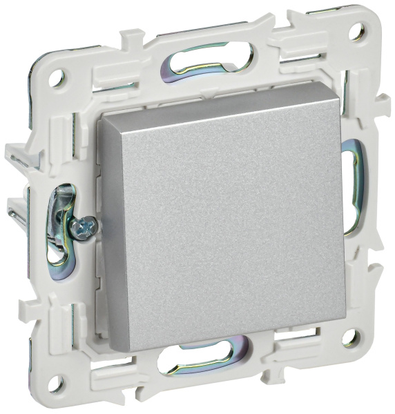 SKANDY Выключатель 1-клавишный 10А SK-V01S серебряный IEK