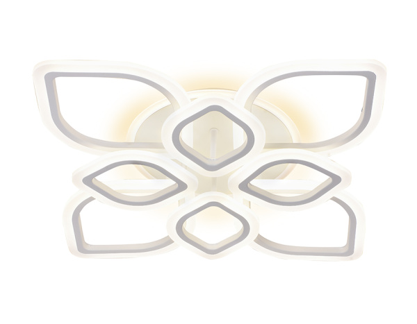 Потолочный светодиодный светильник с пультом и подсветкой FA517/4+4 WH белый 228W+28W 730*730*120 (ПДУ РАДИО 2.4) Ambrella Light