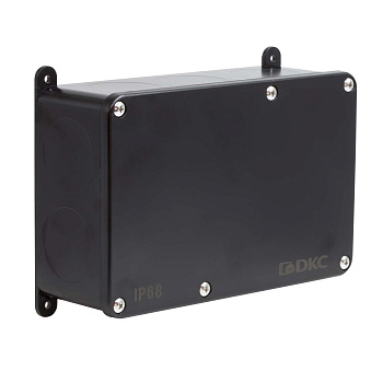 Коробка индустриальная 203х150х67 мм, IP68 с гладкими стенками, черная