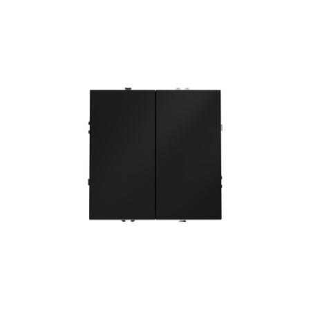 Выключатель с самовозвратом встраиваемый Voltum S70 двухклавишный 10А, (черный матовый)