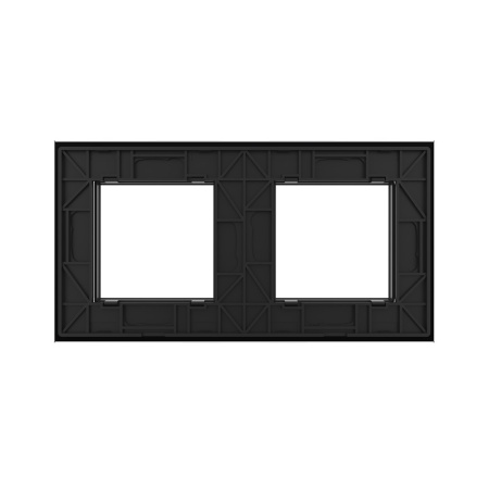 Рамка для розетки двойная Черная Livolo