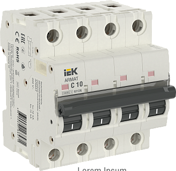 Выключатель автоматический ВА МОД M10N 4П С 10А ARMAT IEK