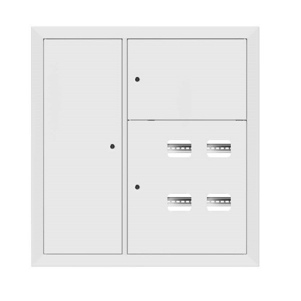 Щит этажный 4 кв, RAL9003 со слаботочным отсеком слева (1000х950х150) PROxima EKF