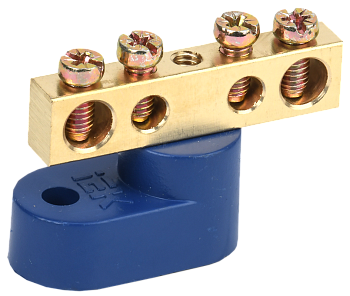 Шина N "ноль" на одном угловом изоляторе ШНИ-6х9-4-У1-С IEK