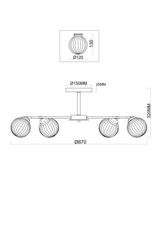 Люстра 10*E14 40Вт Латунь IP20 Daisy FR5041PL-10BS Freya