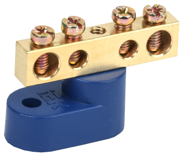 Шина N "ноль" на одном угловом изоляторе ШНИ-6х9-4-У1-С IEK