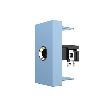 Розетка стерео аудио TRS JACK 6.3 мм, цвет синий (механизм) Livolo