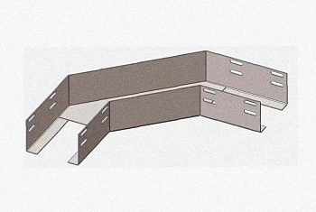 Лоток угловой глухой КГГ 150х150-90 УТ1,5 поворот на 90, оцинкованный лист S1,0