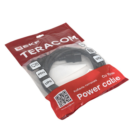 Кабель питания TERACOM для PDU IEC 60320 C13 - IEC 60320 C14 сечение 3x1,5мм2 250В 10A длина 5,0 метров EKF