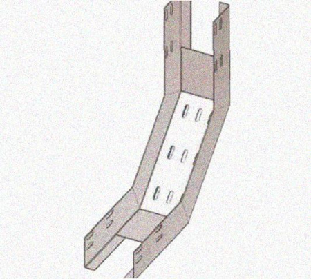 Лоток перфорированный КП 400х100-90 УХЛ1 для поворота трассы вверх на 90, горячее цинкование S1,5