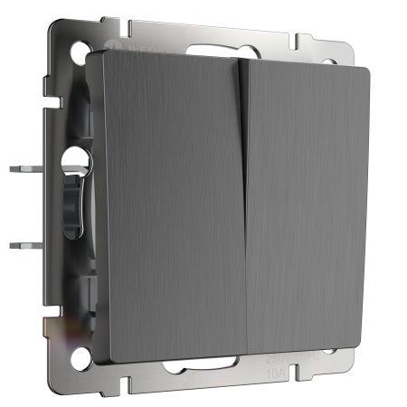 Встраиваемые механизмы Выключатель СУ 2-кл. 10А графит рифленый IP20 Werkel