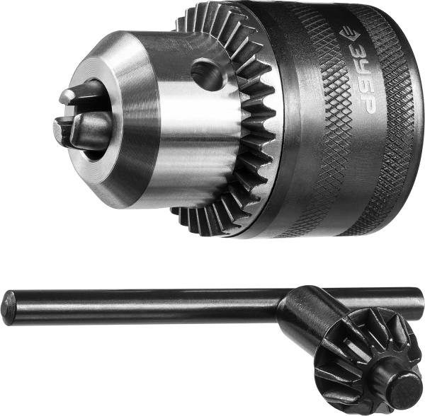 Патрон ударный ключевой для дрели, Профессионал 2908-13-1/2, 13мм, посадочная резьба 1/2", D=1,5-13мм, с ключом в комплекте ЗУБР