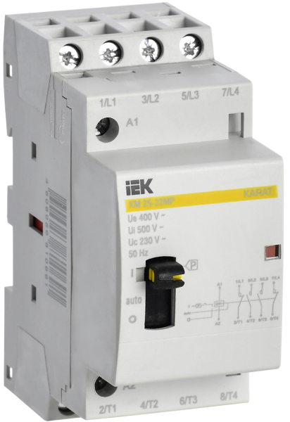 Контактор модульный с ручным управлением КМ25-22МР AC KARAT IEK