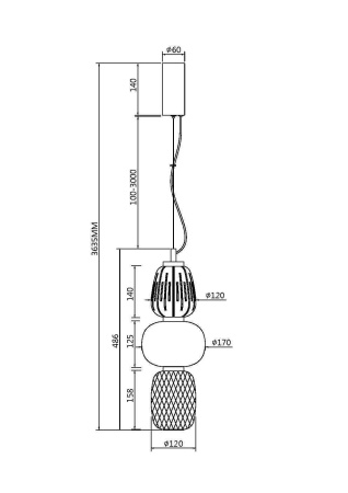 Подвесной светильник LED 28Вт Золото IP20 Pattern MOD267PL-L28G3K Maytoni