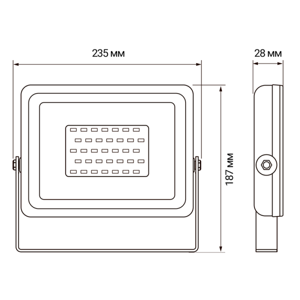 Прожектор светодиодный ДО-30w RGB IP65 белый корпус Jazzway