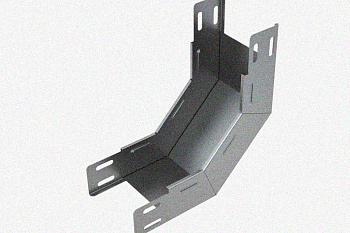 Лоток замковый глухой КПЗГ 200х50-90 УТ1,5 для поворота трассы вверх на 90, оцинкованный лист S1,5