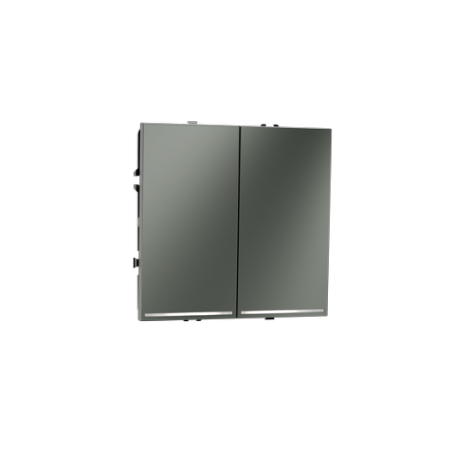 Выключатель встраиваемый Voltum S70 двухклавишный с подсветкой 10А, (титан)