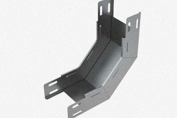 Лоток замковый глухой КПЗГ 200х50-90 УТ1,5 для поворота трассы вверх на 90, оцинкованный лист S1,5