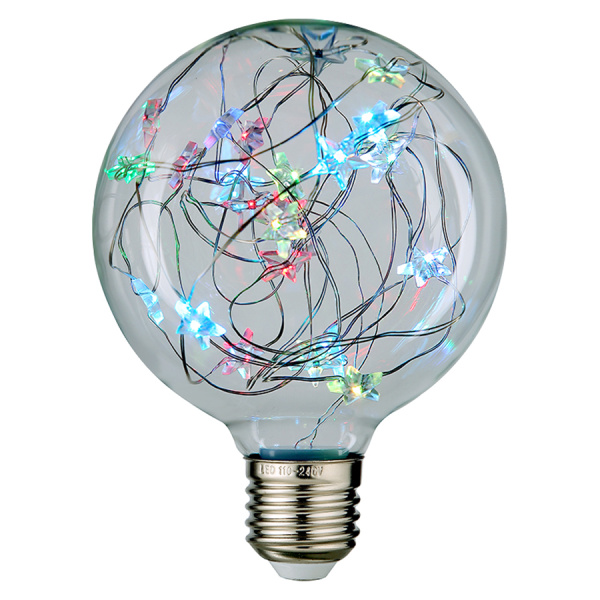 Филаментная светодиодная лампа GLDEN-G95SW-STAR-1-230-E27-RGB General