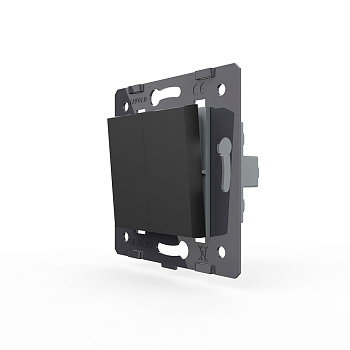 Выключатель двухлинейный клавишный (модуль) ЧЕРНЫЙ Livolo