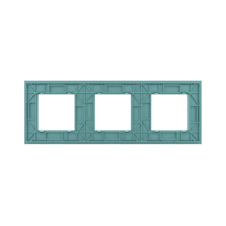 Рамка для розетки 3 поста, цвет зеленый, стекло Livolo