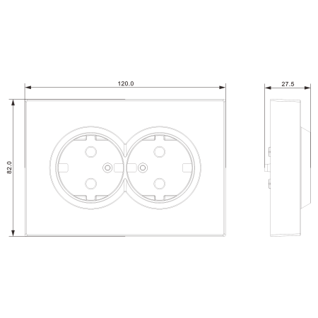 Donel S08 мокко накладка для розетки 2-й с заземлением, со шторками 16A 250 В~,серия DB