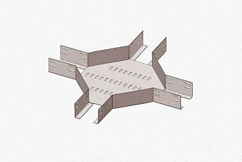 Лоток крестообразный глухой КМГ 400х80 УХЛ1, оцинкованный лист S1,5