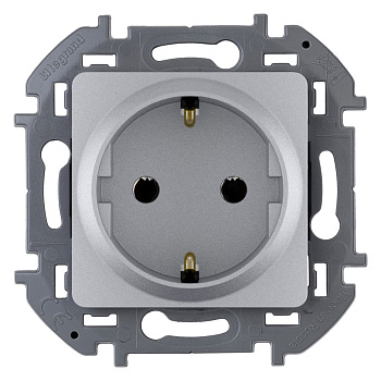 INSPIRIA Механизм розетки без лицевой панели СУ 1 мест. с зазем. 16А алюминий IP20 Legrand