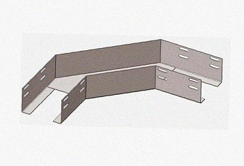Лоток угловой перфорированный КГ 150х100-135 УХЛ1 поворот на 135, оцинкованный лист S1,0