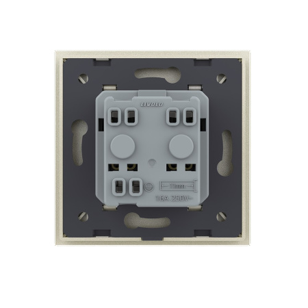 Розетка электрическая 16А с водонепроницаемой крышкой 1 пост, цвет жемчужный Livolo