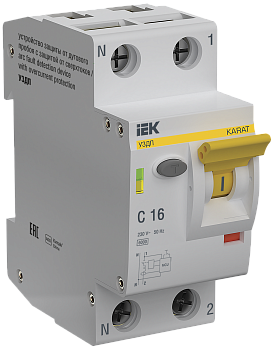 KARAT Устройство защиты от дугового пробоя c автоматическим выключателем 1P+N C 16A IEK