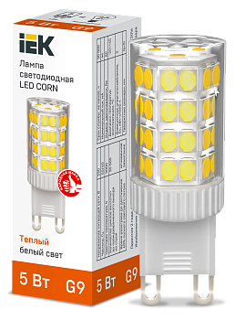 Лампа светодиодная CORN капсула 5Вт 230В 3000К керамика G9 IEK