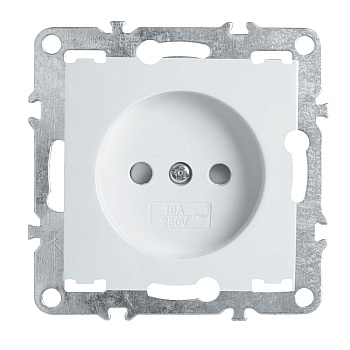 Розетка 1-местная б/з (механизм), STEKKER, PST10-9109-01, 250В, 16А с защитной шторкой, серия Эрна, белый