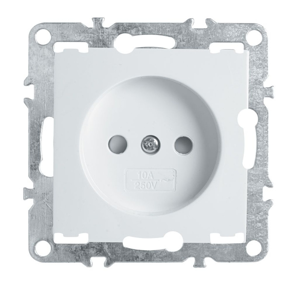 Розетка 1-местная б/з (механизм), STEKKER, PST10-9109-01, 250В, 16А с защитной шторкой, серия Эрна, белый