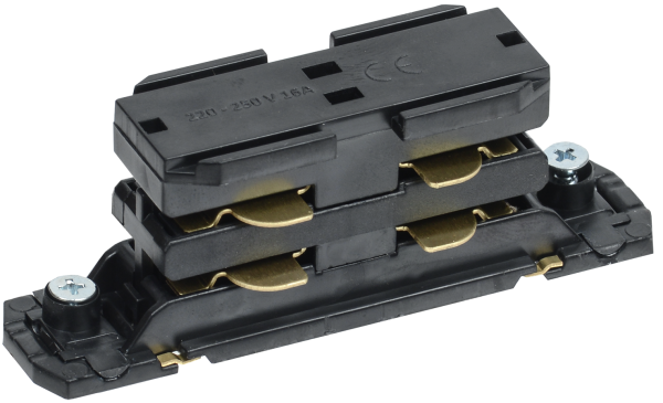 Соединитель прямой внутренний (соединение 2х осветительных шинопроводов в прямую линию) черный IEK