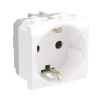 Электрическая розетка с заземлением, со шторками, белая, 2мод. DKC