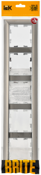 BRITE Рамка 5-мест. РУ-5-Бр хром/никель IEK