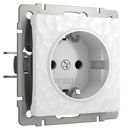 Hammer Механизм розетки без лицевой панели СУ 1 мест. с зазем. и шторками 16А Белый IP20 Werkel