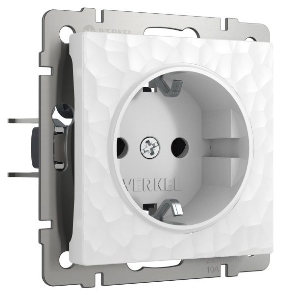 Hammer Механизм розетки без лицевой панели СУ 1 мест. с зазем. и шторками 16А Белый IP20 Werkel