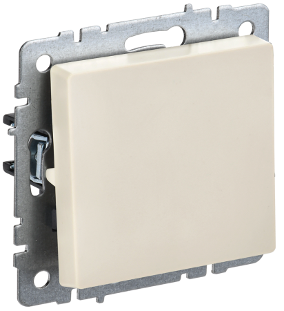 BRITE Выключатель 1-клавишный 10А ВС10-1-0-БрКр бежевый IEK