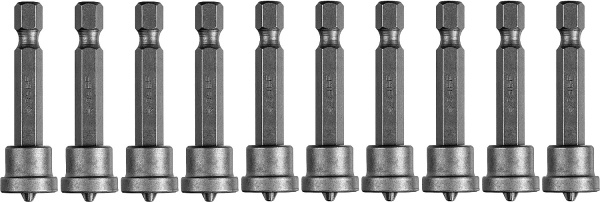 Бита "Мастер" Phillips, с ограничителем, 50 мм, тип хвостовика E 1/4", Cr-V, 10 шт в слайде ЗУБР