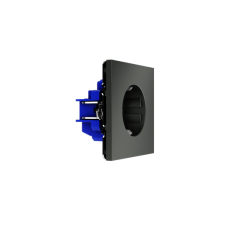 Розетка встраиваемая Voltum S70 с заземлением 16А, (титан)